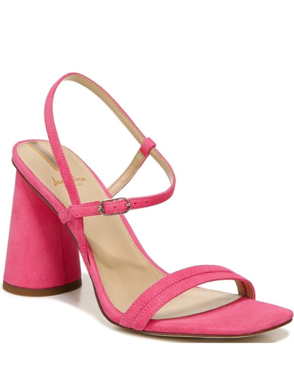 Sam Edelman Kit Dahlia Pink Square Toe Slingback Cylindrical Block Heel Sandal 8